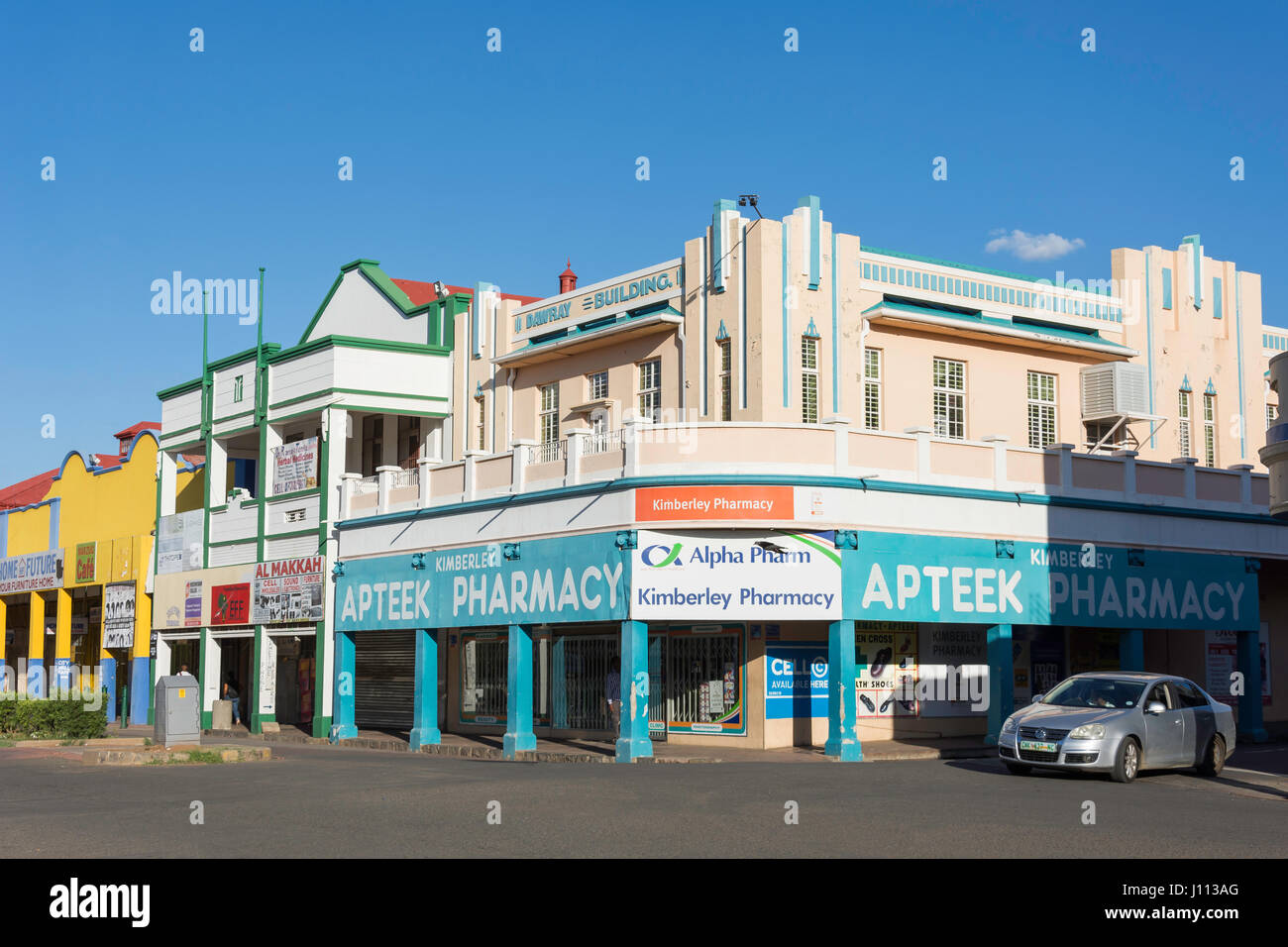 Gli edifici coloniali in Market Street, Kimberley, nel nord della provincia del Capo, Repubblica del Sud Africa Foto Stock