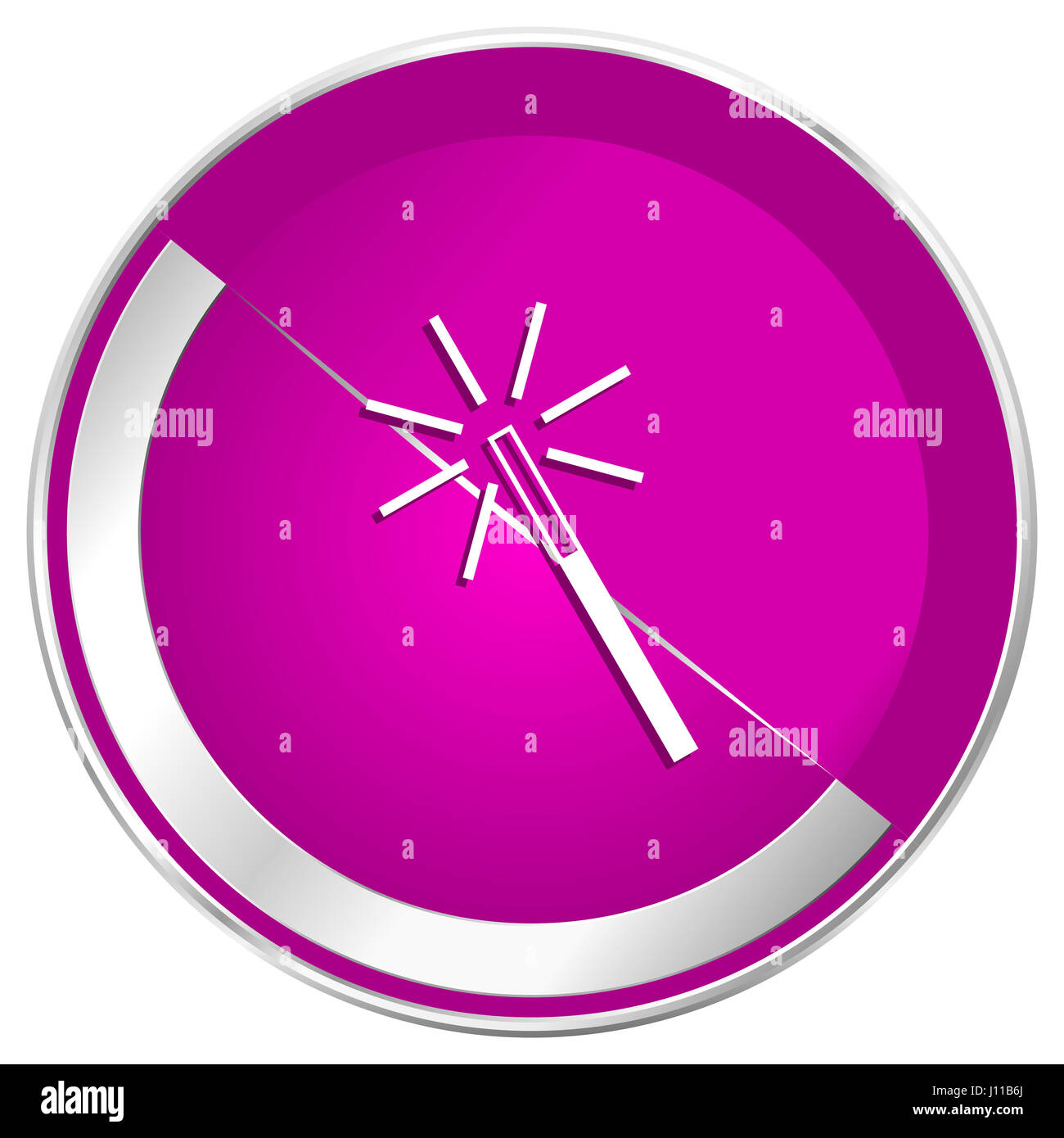 La bacchetta magica web design violet silver bordo metallico icona internet. Foto Stock