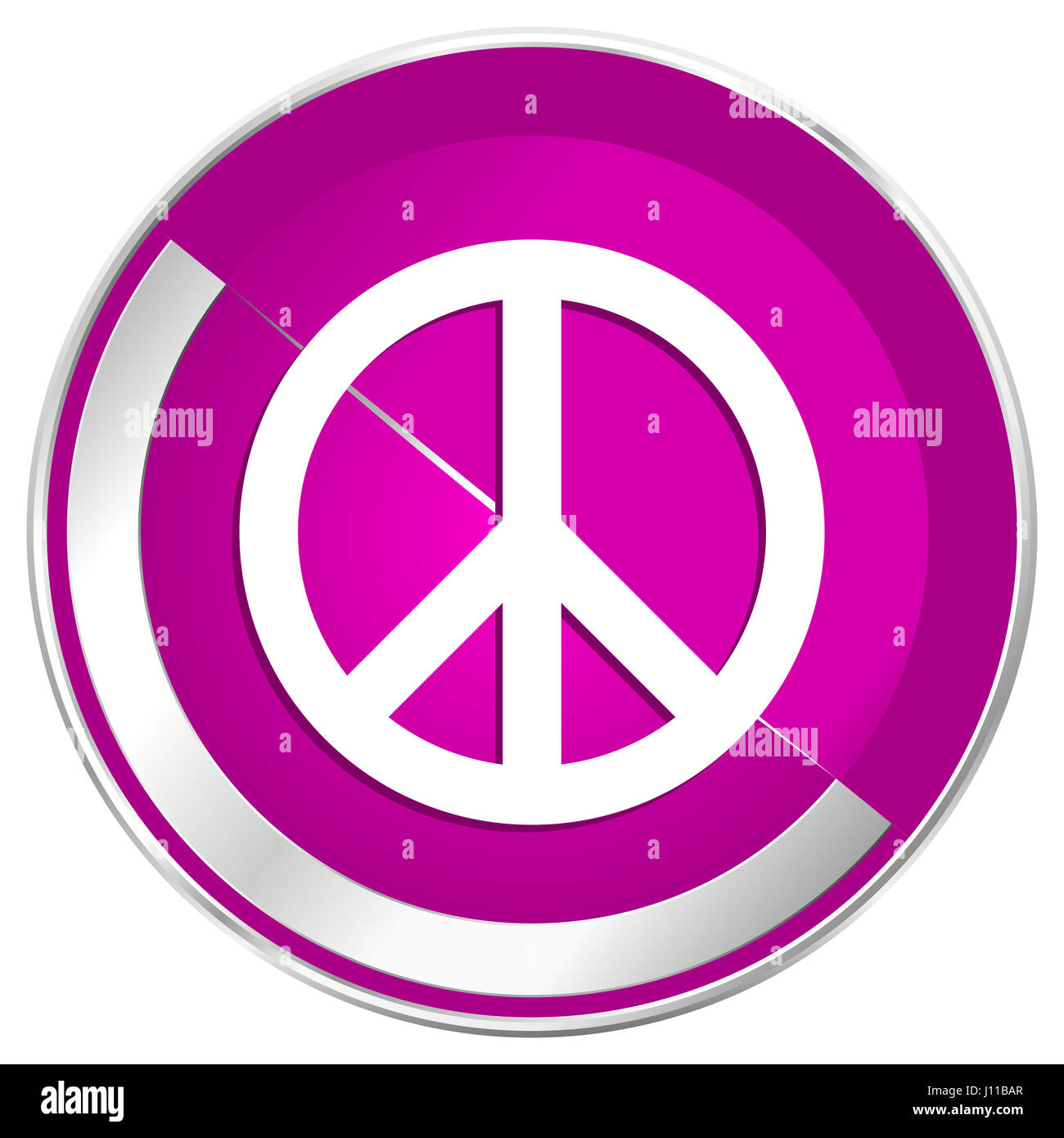 La pace web design violet silver bordo metallico icona internet. Foto Stock