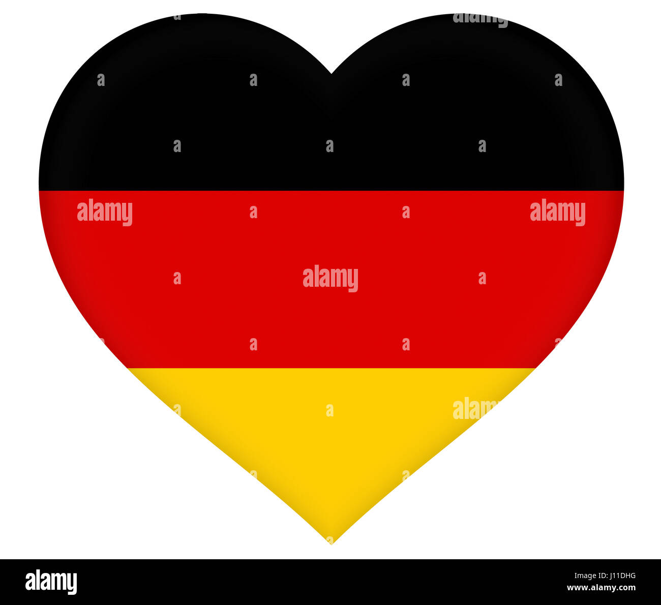 A forma di cuore ad illustrazione della bandiera della Germania Foto Stock