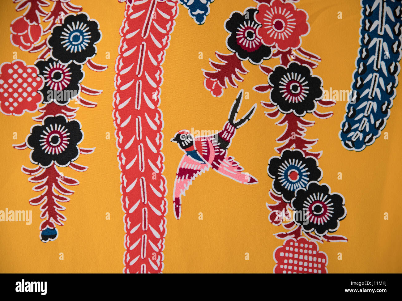 Disegni tradizionali sul Kimono di Okinawa Foto Stock