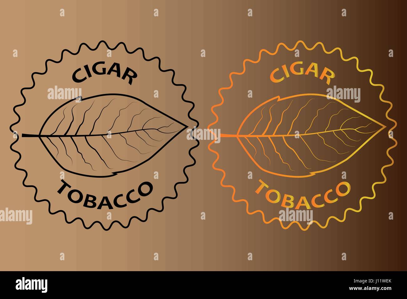 Il tabacco sigaro adesivo - illustrazione vettoriale Illustrazione Vettoriale