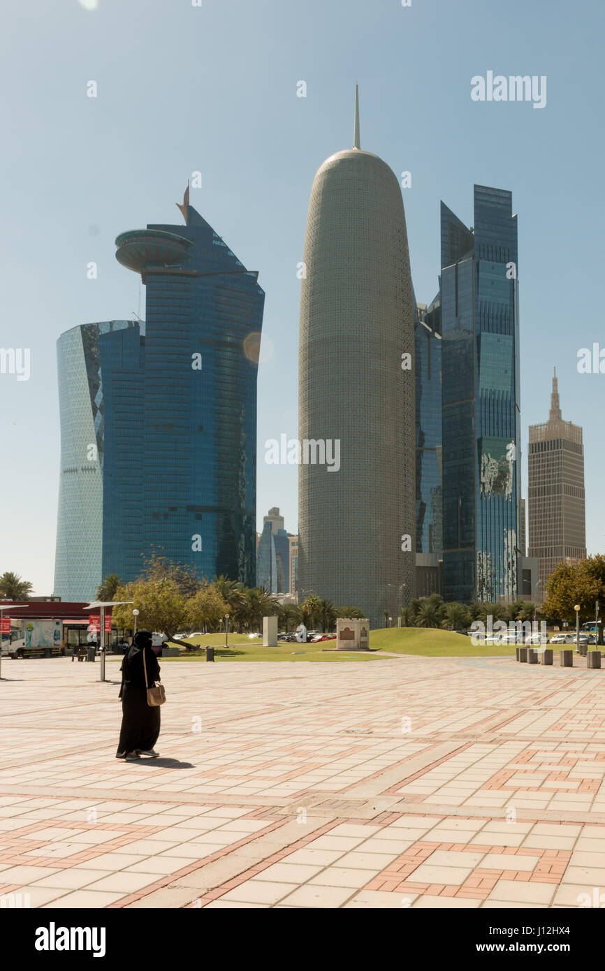 Paesaggio urbano di Doha, Qatar, Medio Oriente Foto Stock