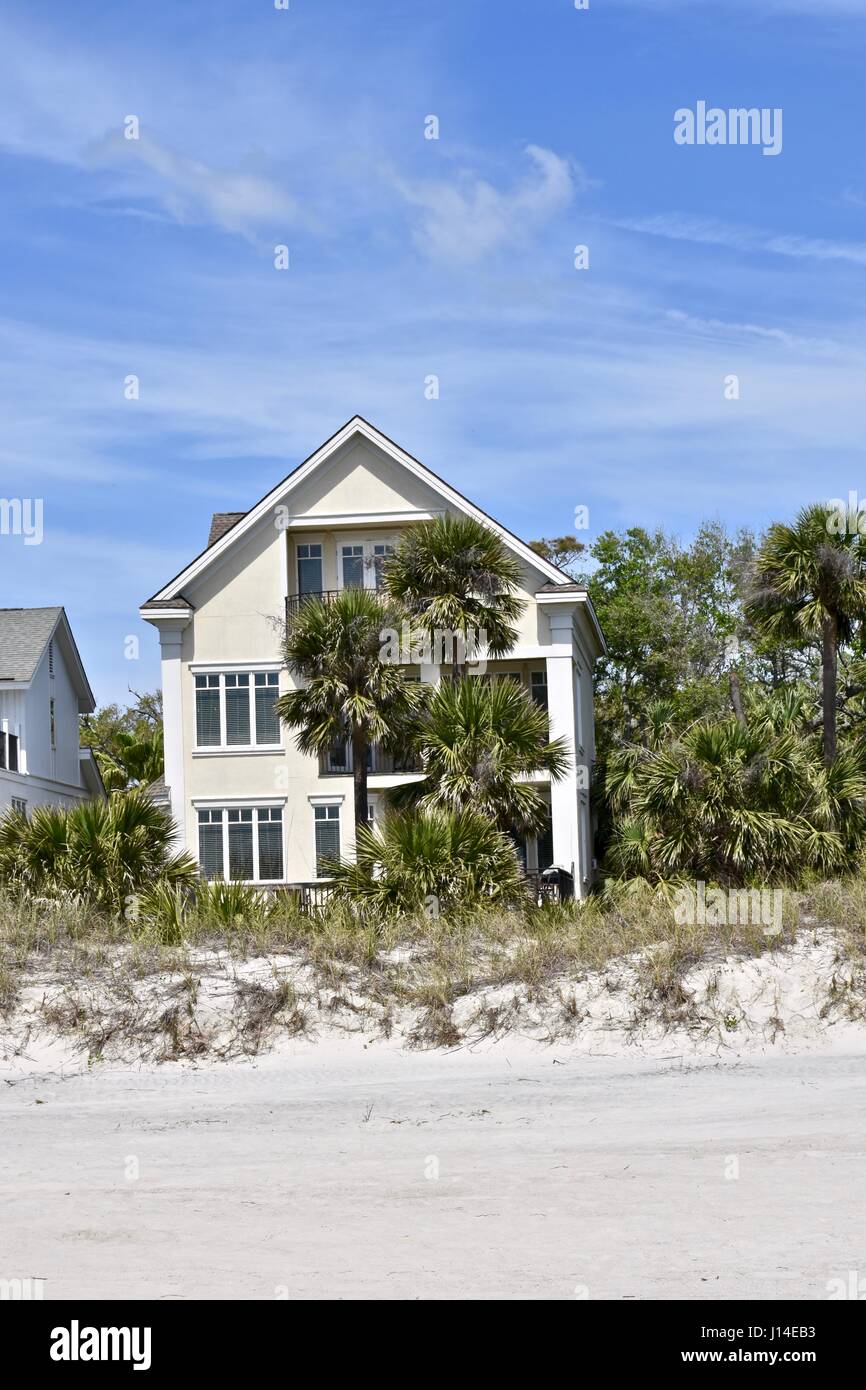 Giallo beach house, Hilton Head Island, SC, STATI UNITI D'AMERICA Foto Stock