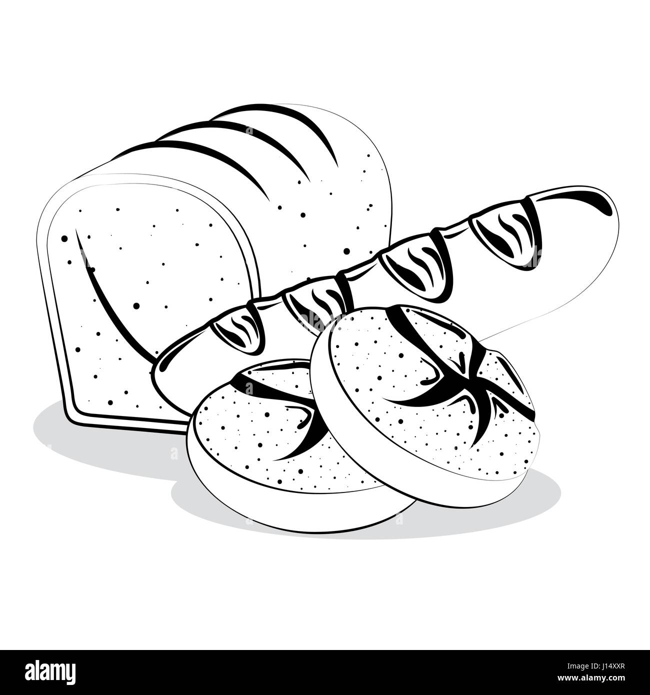 Delizioso pane icona isolato Illustrazione Vettoriale