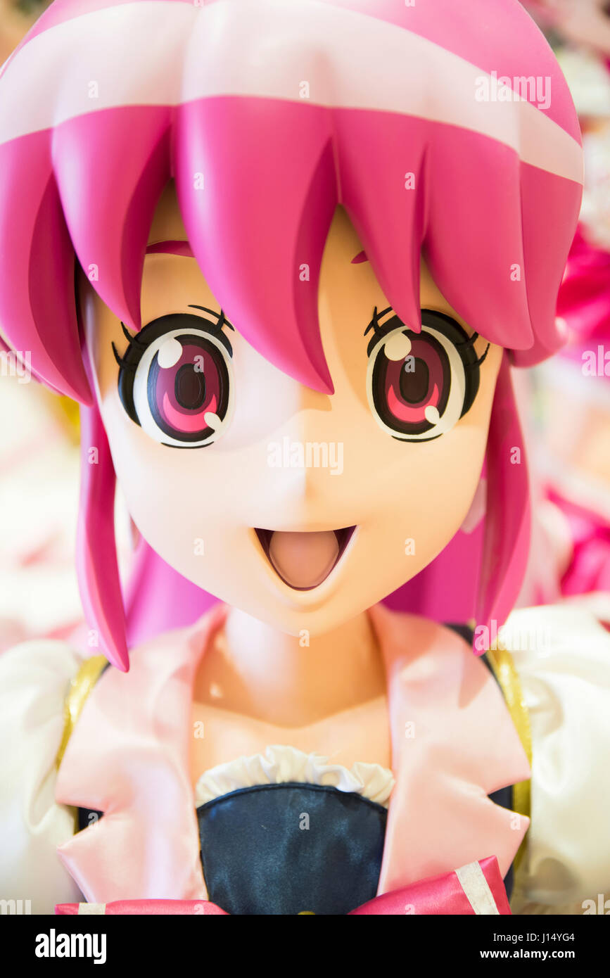Piuttosto cura di prevulcanizzazione aka anime giapponese caratteri da Toei presso la Toei Kyoto Studio Park, Kyoto, Giappone Foto Stock