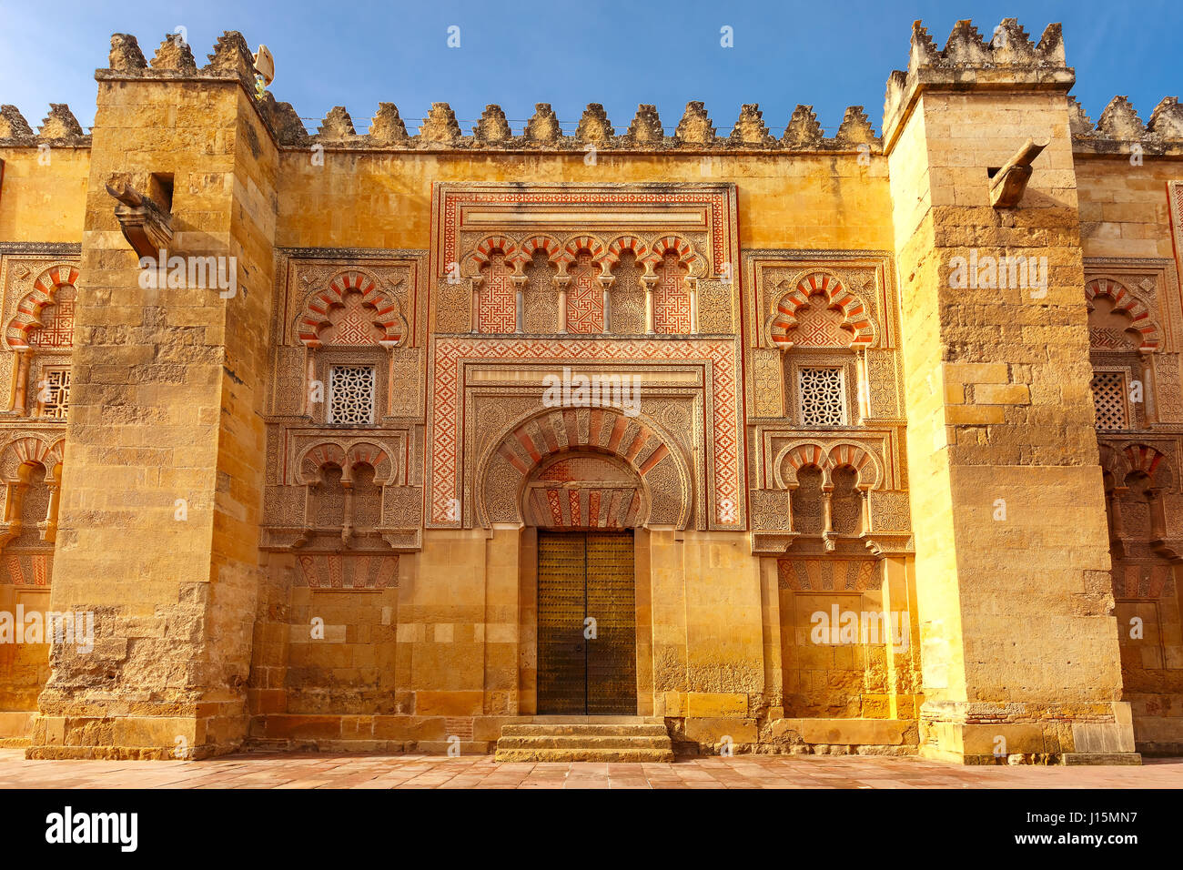 La parete della Grande Moschea, Cattedrale Mezquita di Cordova, Spagna Foto Stock