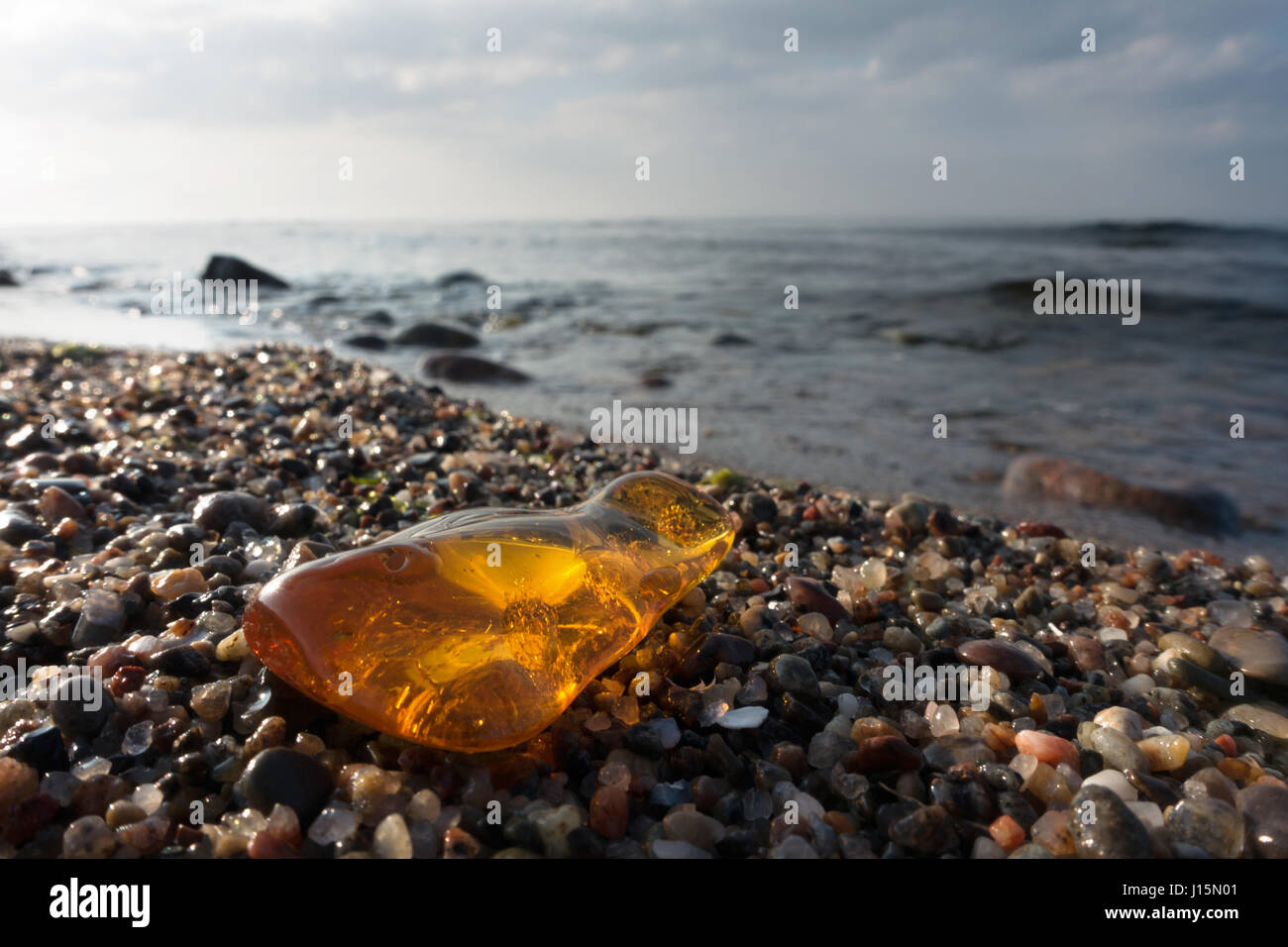 Pietre color ambra del mar Baltico Germania Foto Stock