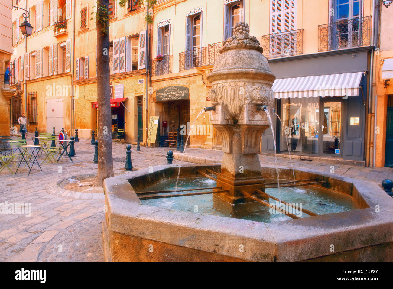 Fontana in Aix en Provence Foto Stock