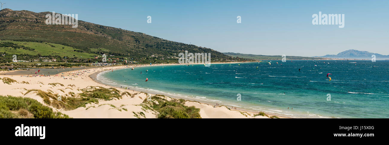 Tarifa Spiaggia e dune di sabbia. Foto Stock