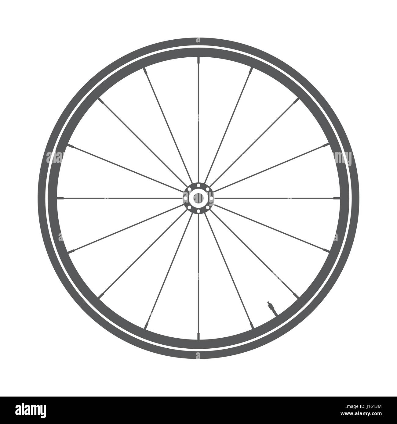 La ruota di bicicletta simbolo,vettore. Bike Gomma. Pneumatico di montagna. Valvola. Ciclo fitness.MTB. Mountainbike. Illustrazione Vettoriale