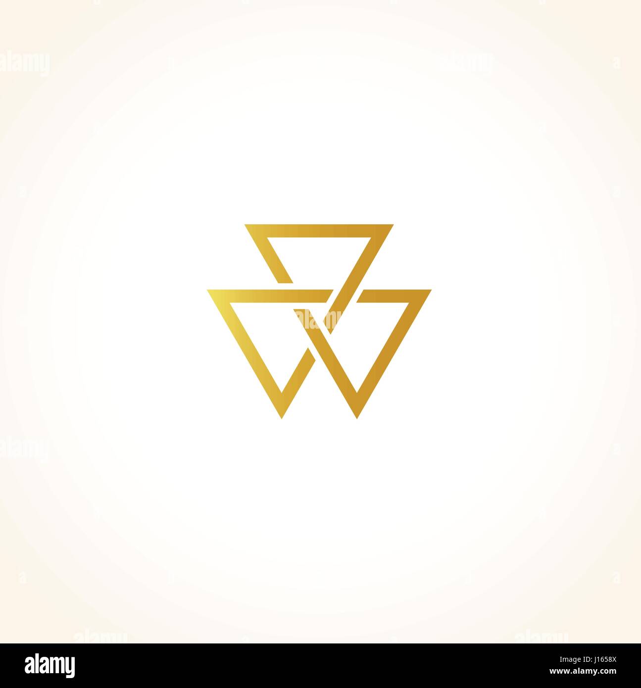 Abstract isolato di colore dorato triangoli contour logo su sfondo nero, geometrica triangolare logotipo, oro arredamento di lusso di illustrazione vettoriale Illustrazione Vettoriale