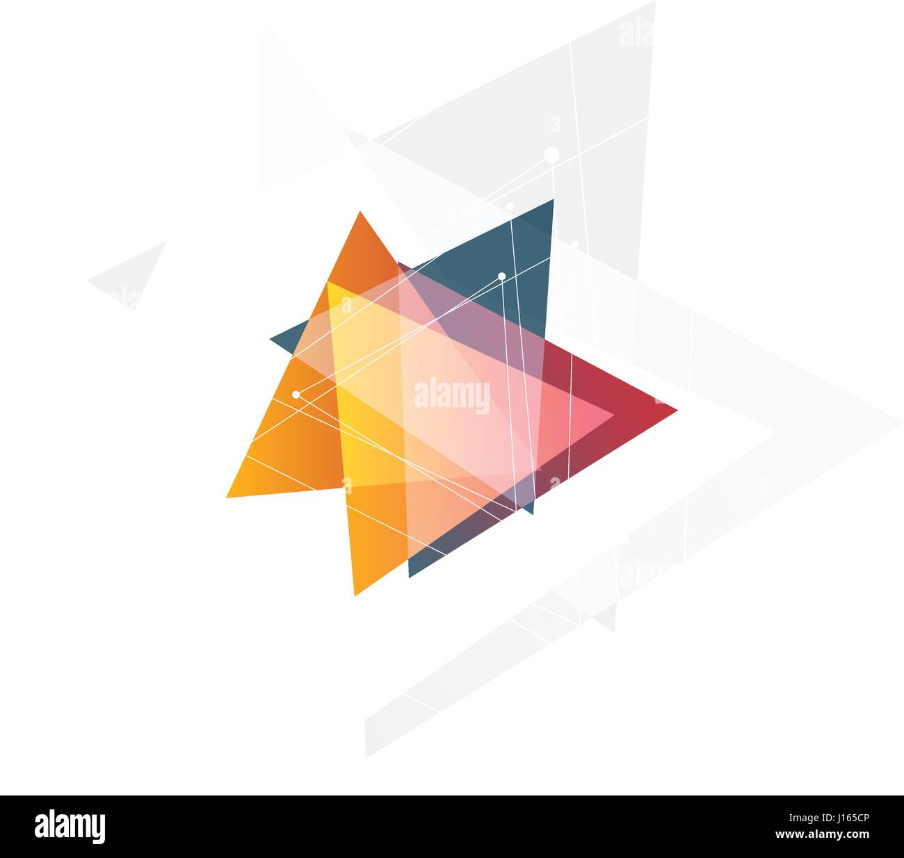 Abstract isolato rosa e arancio triangolo di colore logo su sfondo nero, geometrica triangolare logotipo di overlay trasparente illustrazione vettoriale Illustrazione Vettoriale