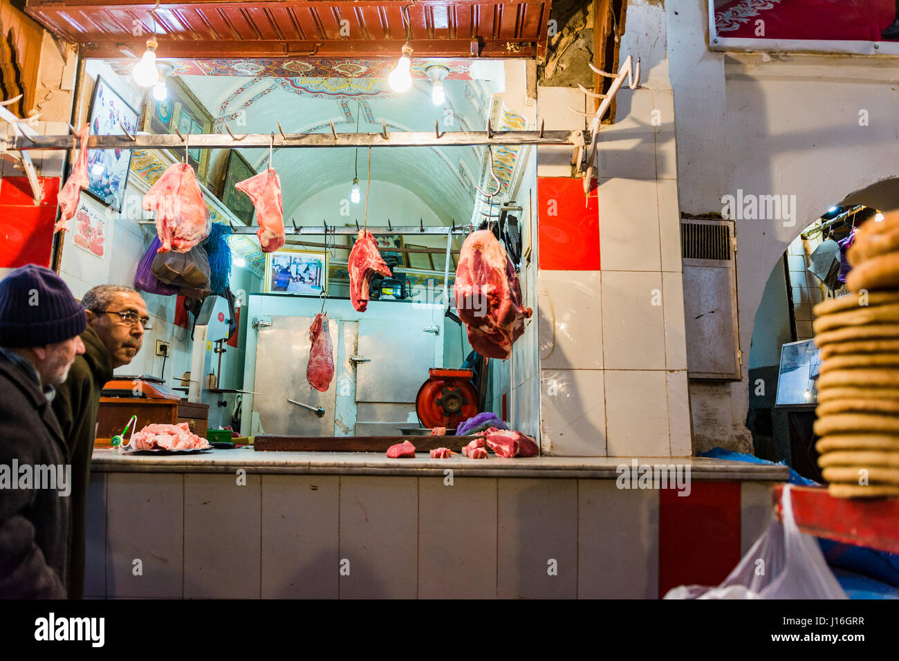 Il mercato locale, Fes, Marocco, Africa del Nord Foto Stock