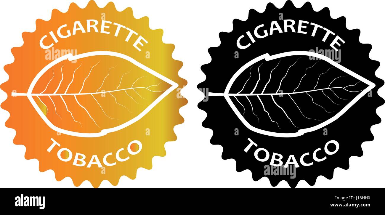 Tabacco - sigaretta - adesivo - illustrazione vettoriale Illustrazione Vettoriale