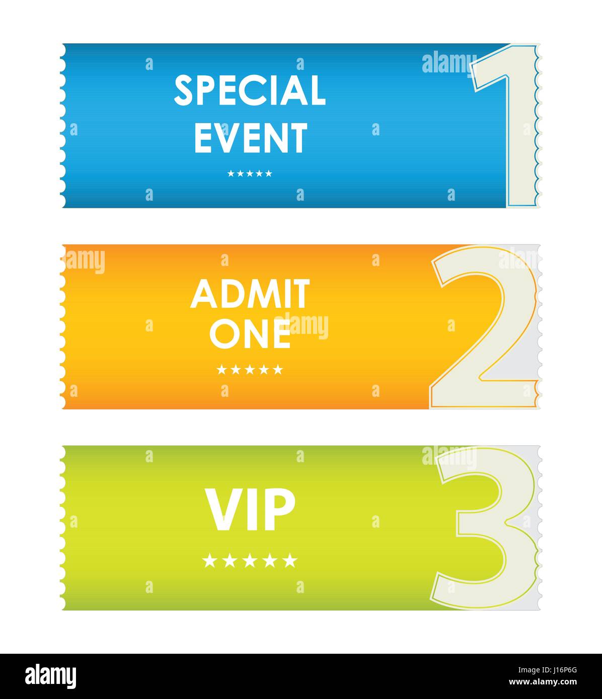 Offerte moderno modello ticket e Ticket per eventi, ammettere uno Illustrazione Vettoriale