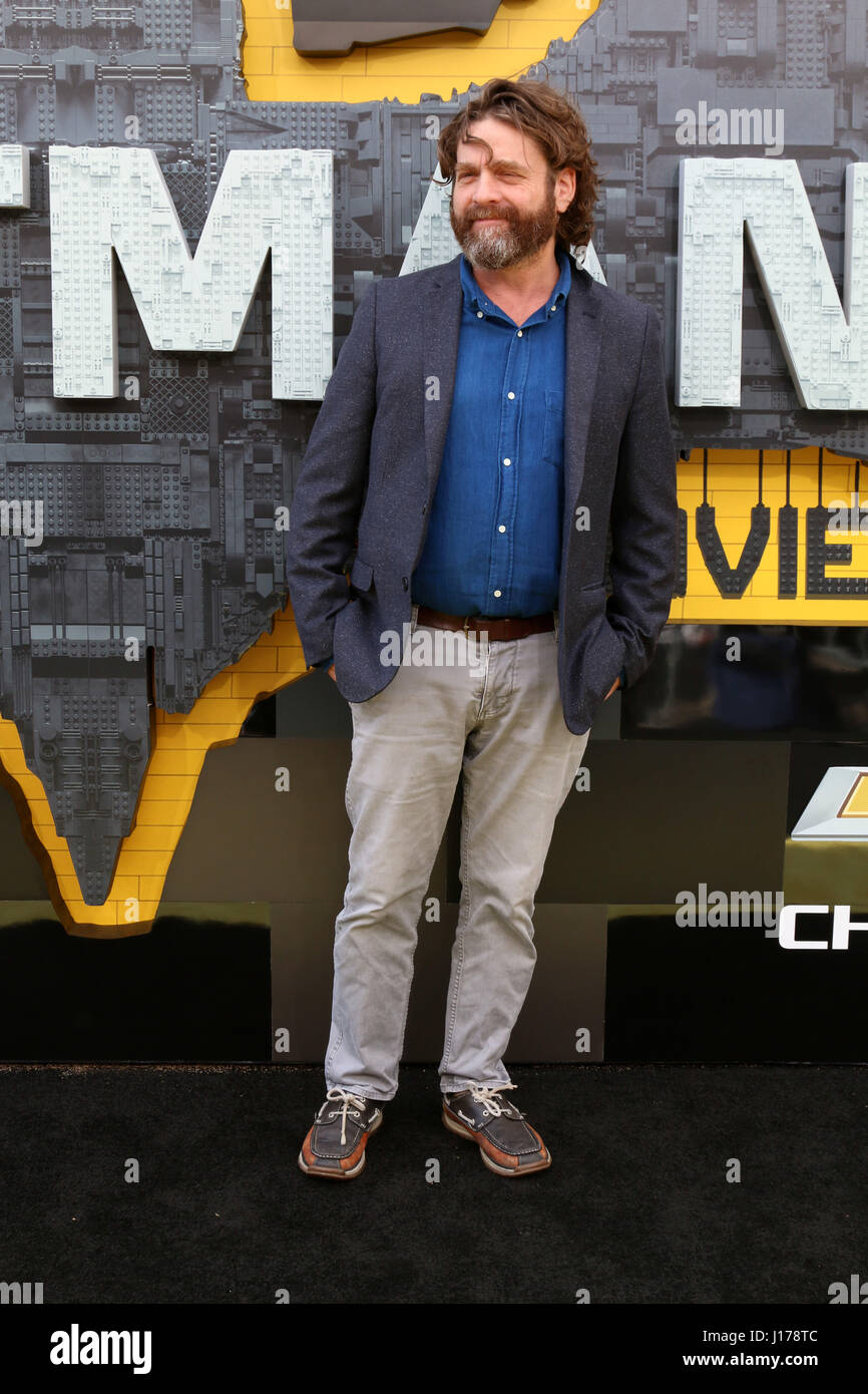 Westwood, CA, Stati Uniti d'America. 4 febbraio, 2017. LOS ANGELES - Feb 4: Zach Galifianakis al ''Lego Batman Movie'' Premiere presso il Village Theatre il 4 febbraio 2017 a Westwood, CA Credito: Kathy Hutchins/via filo di ZUMA ZUMA/filo/Alamy Live News Foto Stock