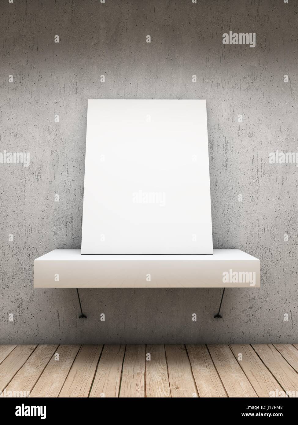 Bianco cornice vuota su un ripiano Foto Stock