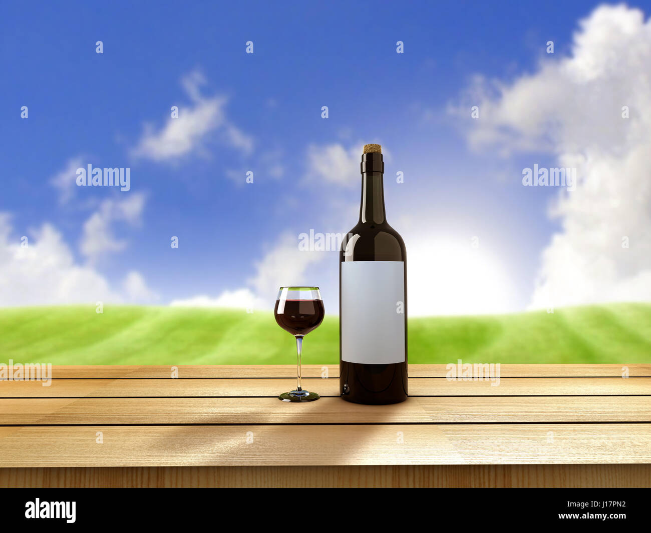 Bottiglia di vino Foto Stock