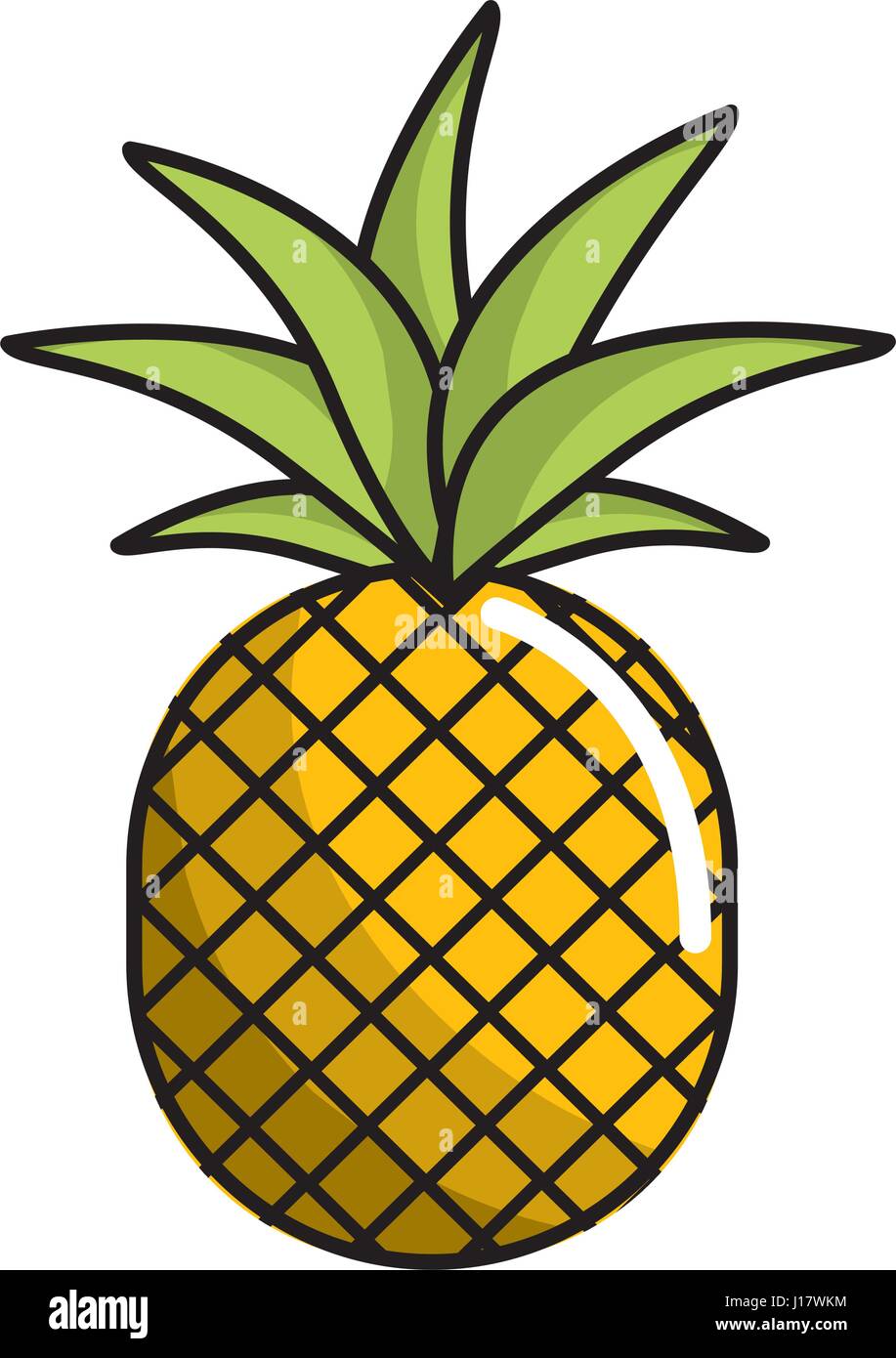Deliziosa ananas frutta icona Illustrazione Vettoriale