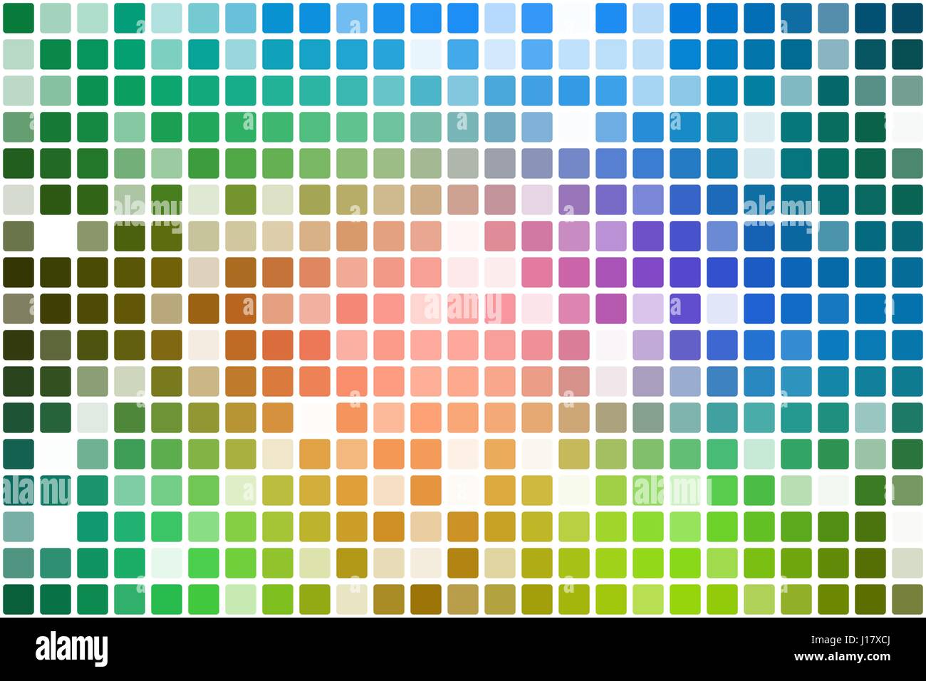 Rosa blu verde occasionali di vettore di opacità formelle quadrate in mosaico su sfondo bianco Illustrazione Vettoriale