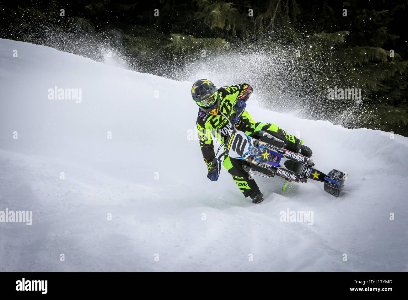 Snowbike Racing Foto Stock