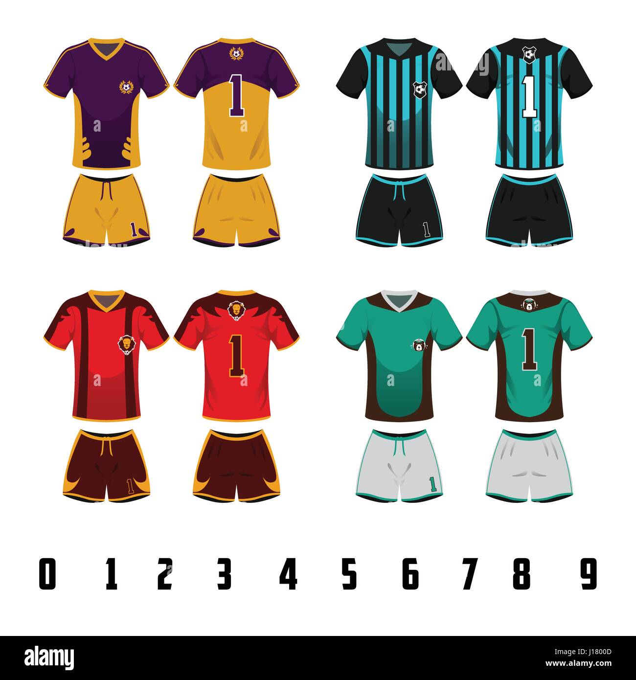 Una illustrazione vettoriale di Soccer Jersey Design uniforme Illustrazione Vettoriale