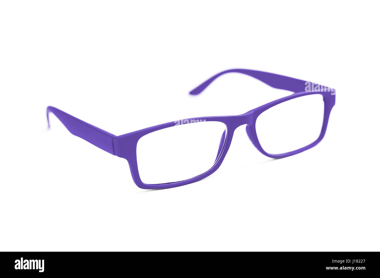 Occhio rosa bicchieri isolato su bianco con profondità di campo e soft focus Foto Stock