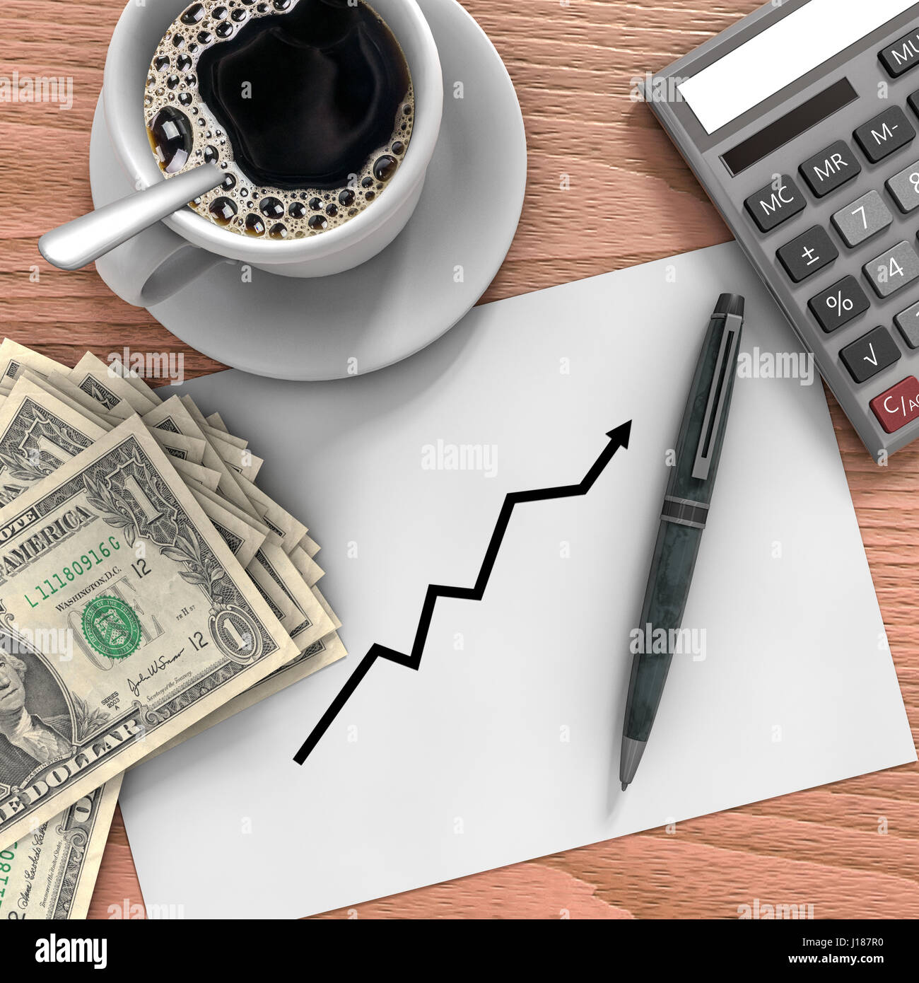 Lo sfondo che illustra la crescita del business management Foto Stock