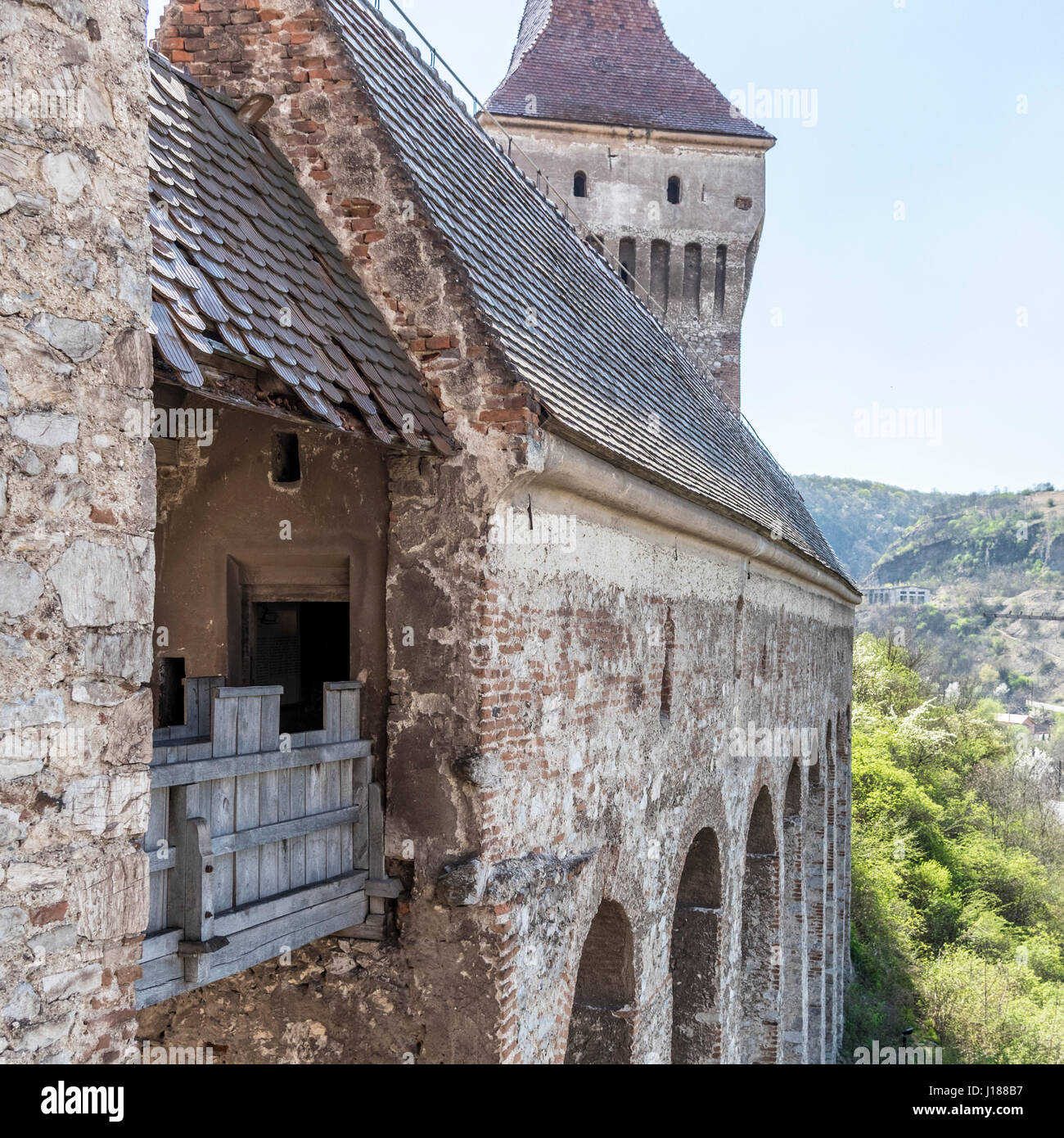 Castelul Corvinilor din Hunedoara / Castello di Corivins da Hunedoara - Romania Foto Stock
