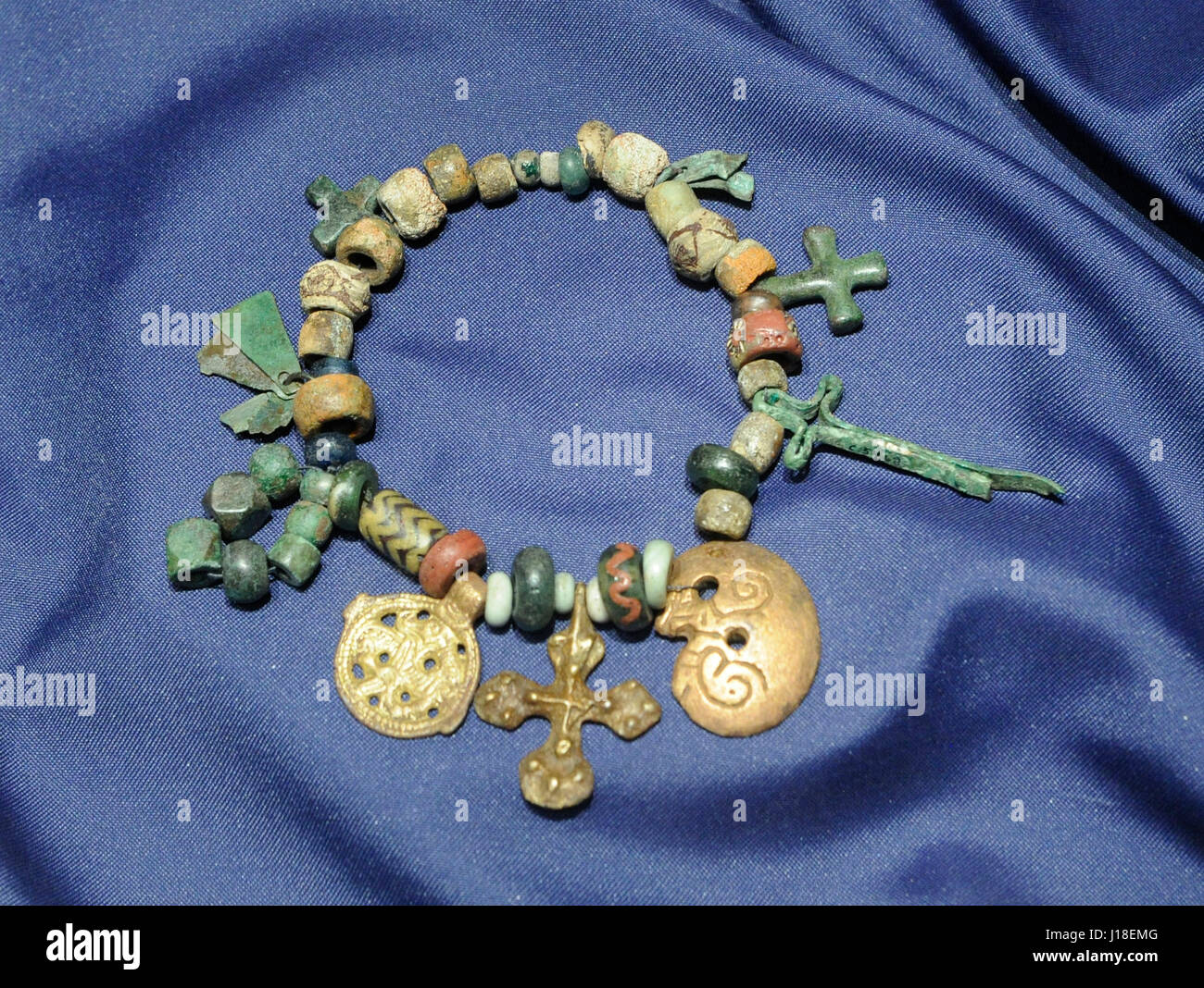 La Scandinavia. Collana. Stringa di perle con pendats. Sakshaug, Inderoy k, Nord-Trondelang. Decimo secolo. Museo storico. Oslo. La Norvegia. Foto Stock