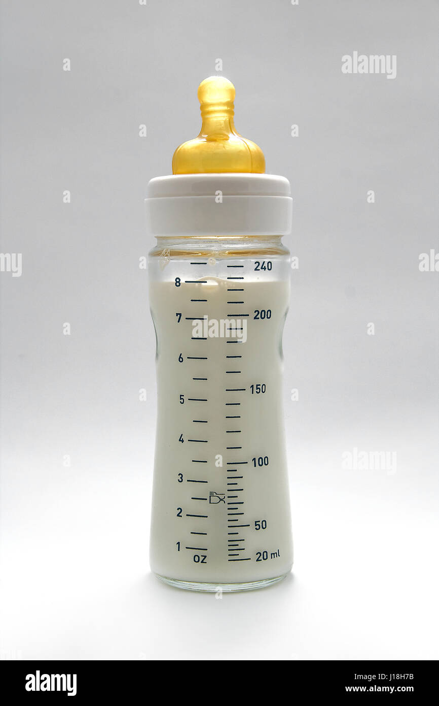 Bottiglia per il latte Foto Stock