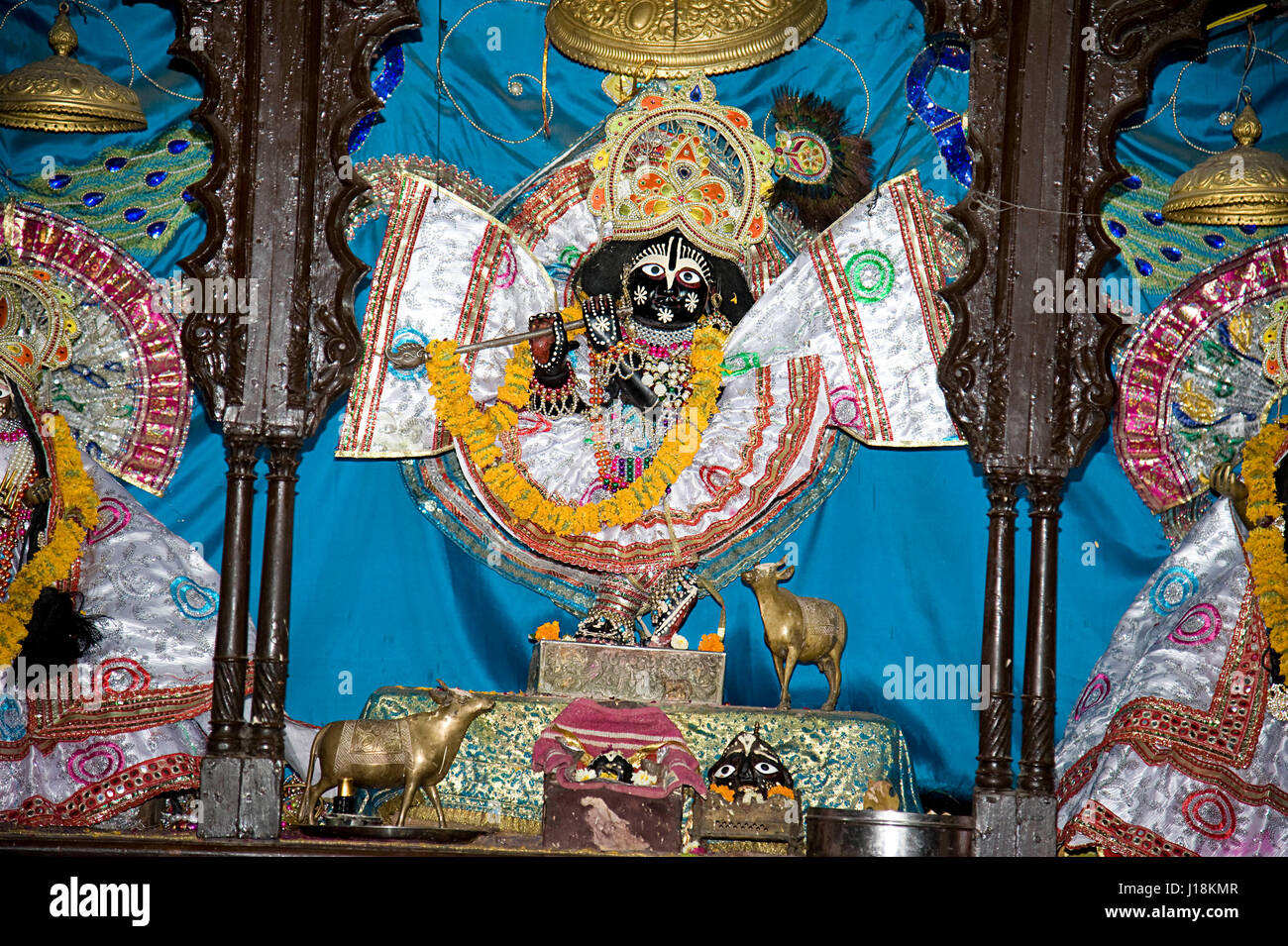 Statua radha gopinath ji, vrindavan, Uttar Pradesh, India, Asia Foto Stock