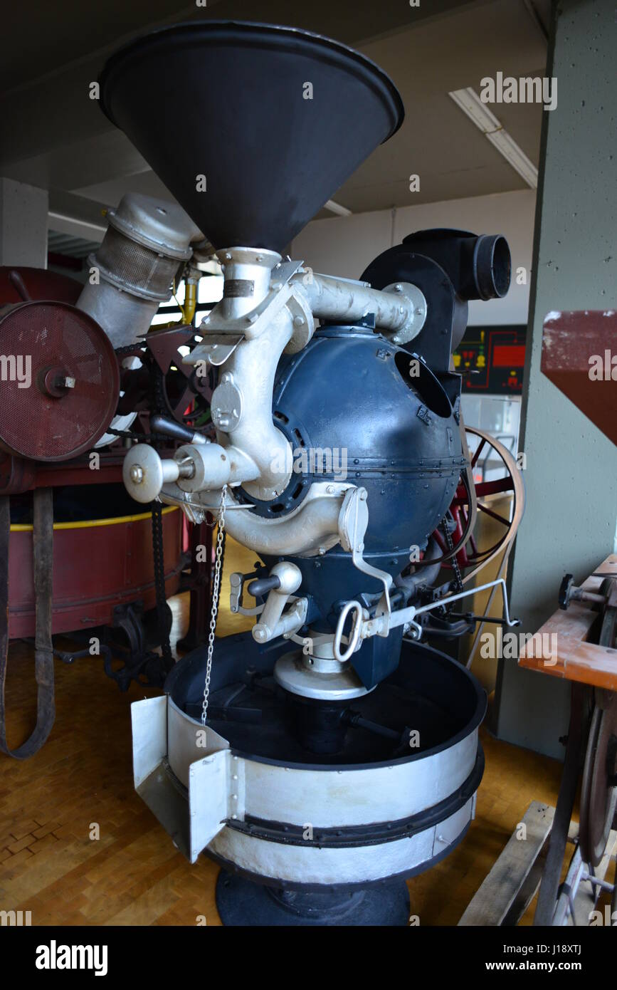 La tostatura del caffè museum Foto Stock