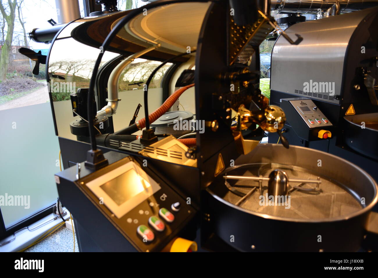 La tostatura del caffè museum Foto Stock