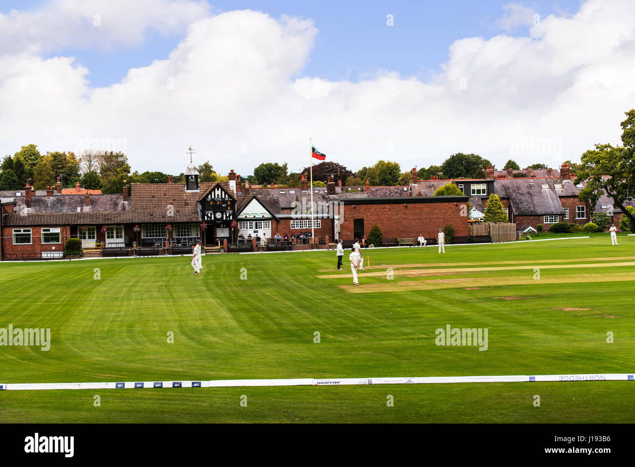 Alderley Edge Cricket Club è un dilettante cricket club in base a Alderley Edge nel Cheshire Foto Stock