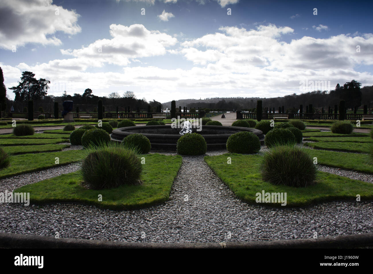 Fountain in Trentham Gardens vicino a Stoke on Trent, Staffordshire, Regno Unito. Foto Stock