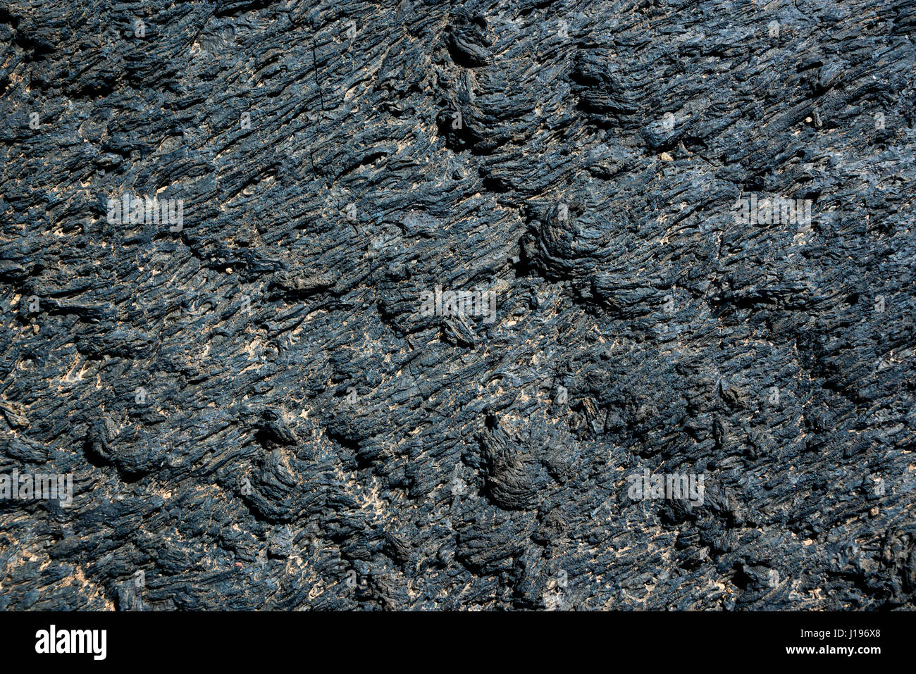 Nero lava fredda textured background in Lanzarote, Isole Canarie, Spagna Foto Stock