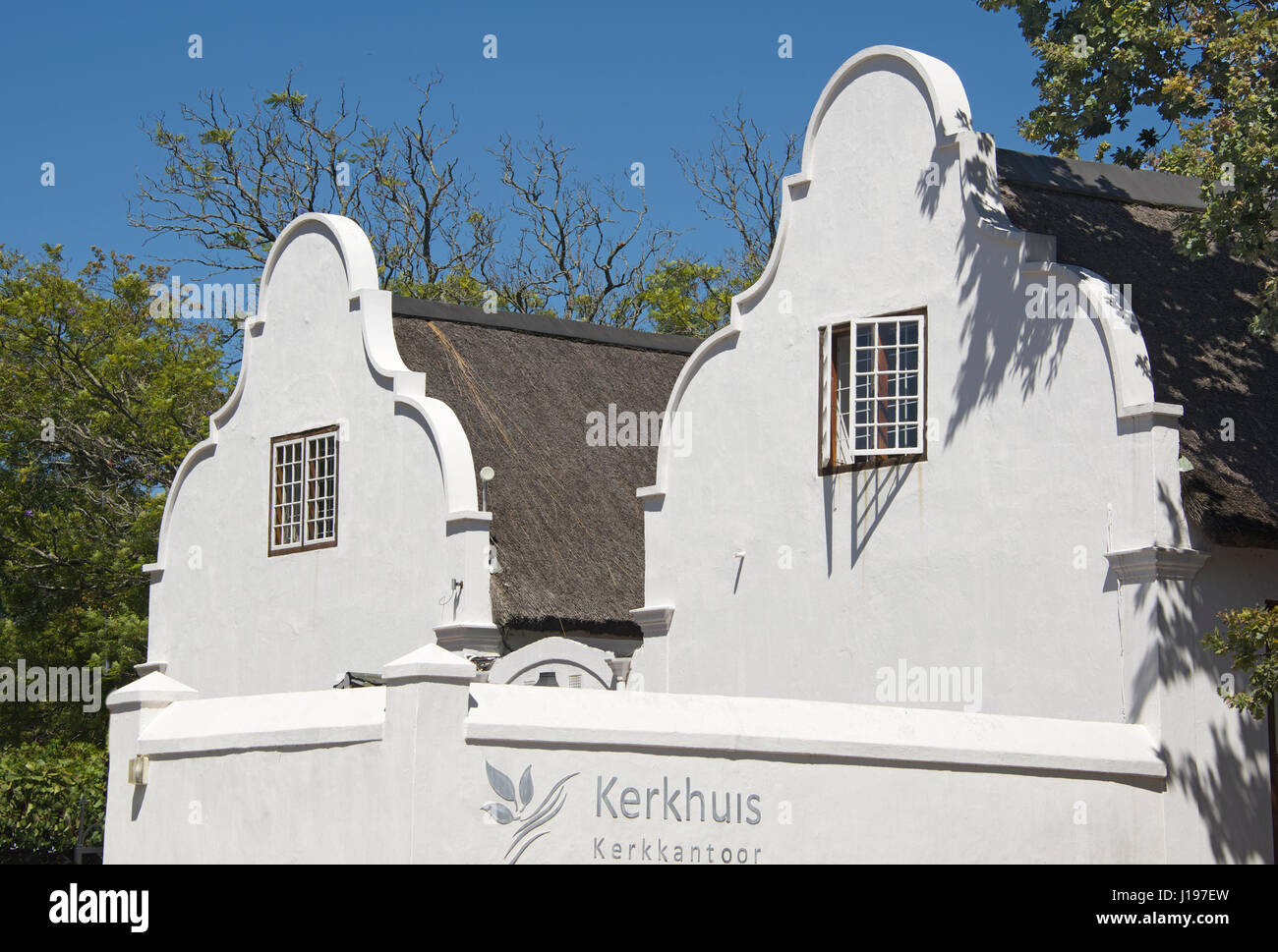 Olandese di un tetto a due spioventi Kerkhuis Church House Stellenbosch Western Cape Sud Africa Foto Stock