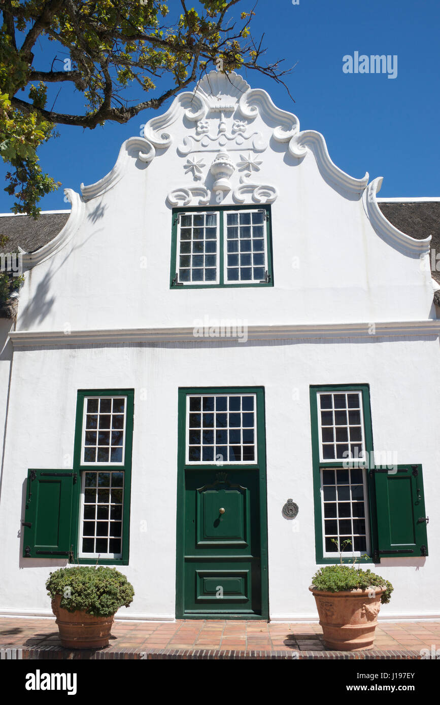 Esempio classico del XIX secolo Cape Dutch Architecture Bletterman House Stellenbosch Western Cape Sud Africa Foto Stock
