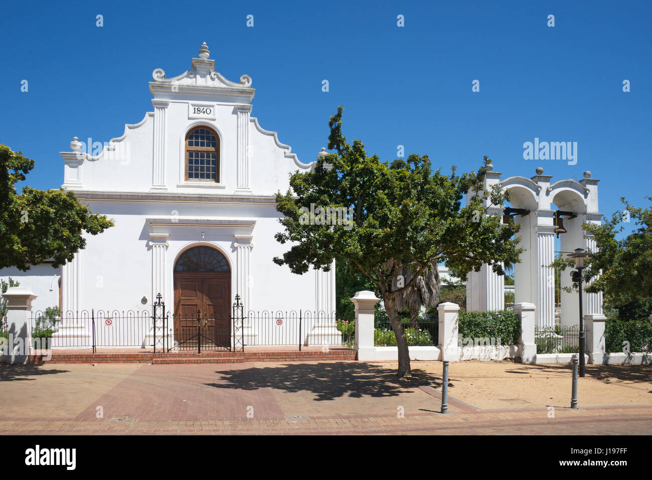 Chiesa renano esempio Cape Dutch Architecture Stellenbosch Western Cape Sud Africa Foto Stock