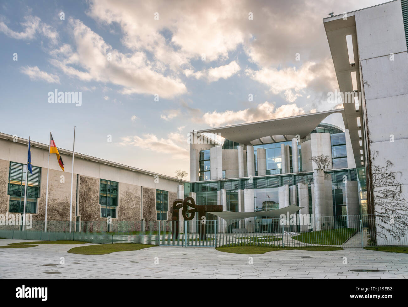 Esterno dell'edificio della cancelleria tedesca Bundeskanzleramt di Berlino, Germania Foto Stock