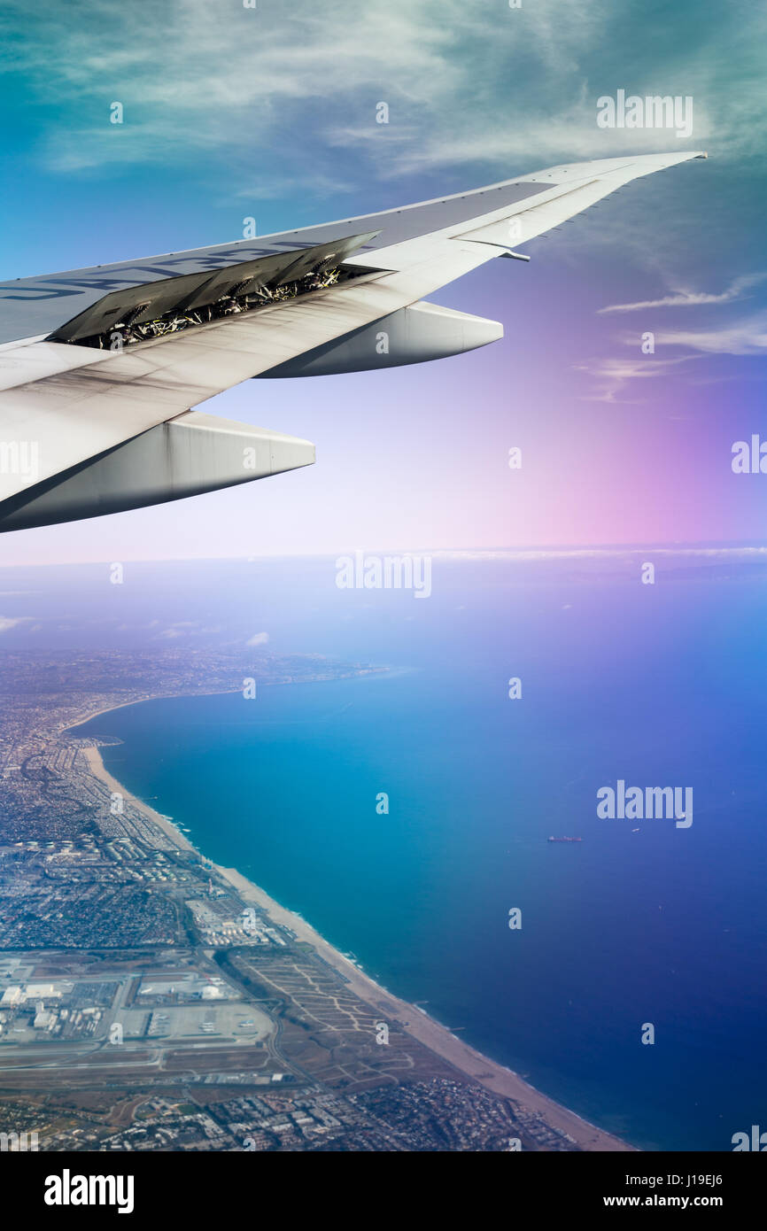 Sbarco al LAX. Los Angeles, CA, Stati Uniti d'America. Foto Stock