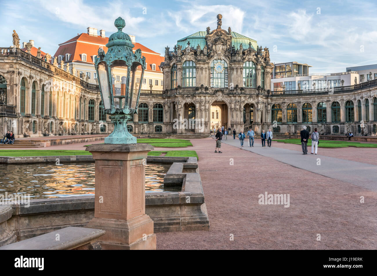 Zwinger nella storica città vecchia di Dresda, Germania Foto Stock