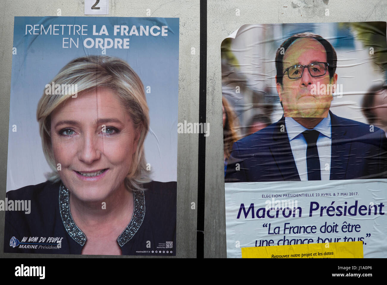 I manifesti politici francesi, elezioni generali 2017 Foto Stock