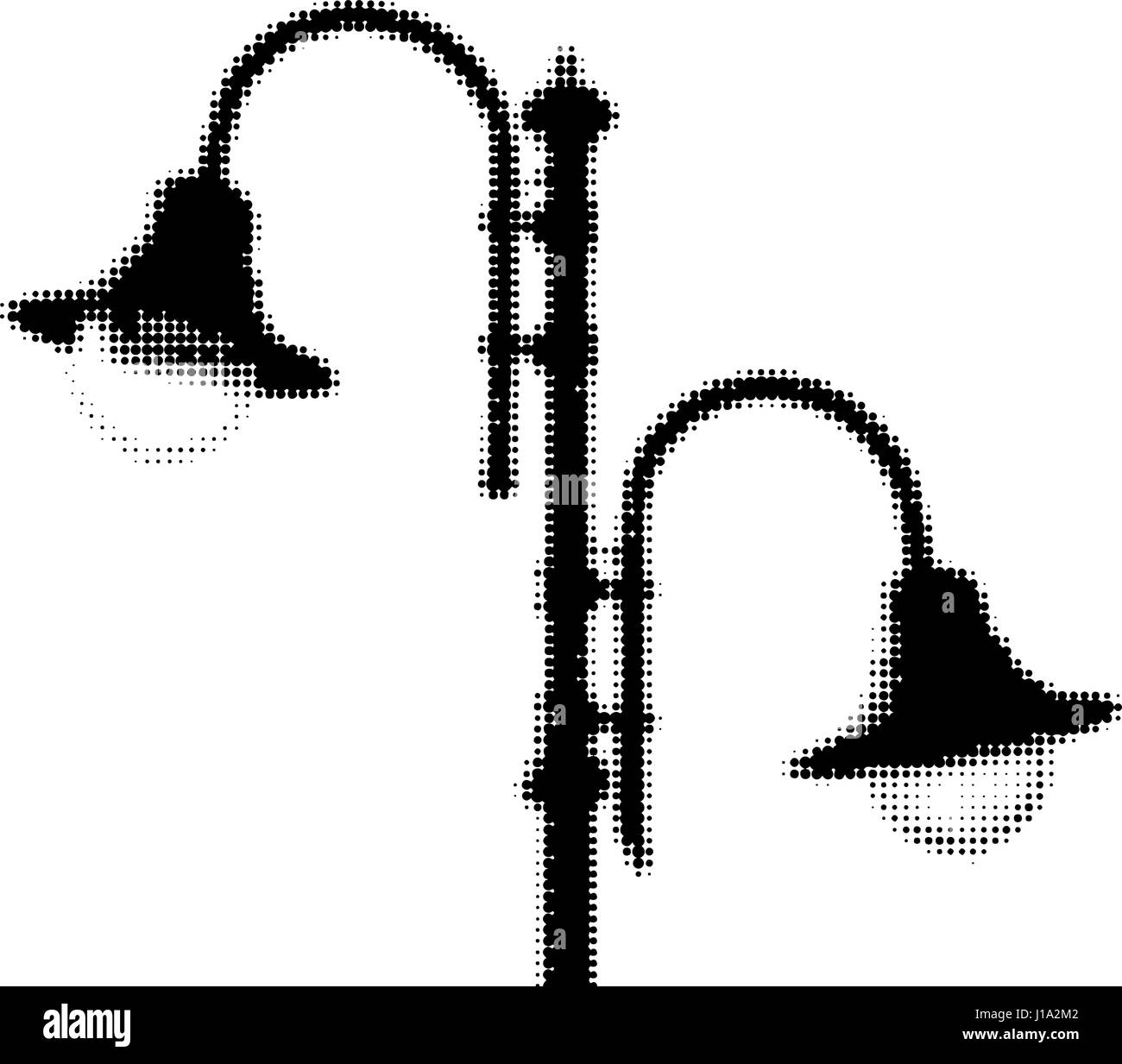 Metà del vettore-toni immagine di lampade a Lampione Illustrazione Vettoriale