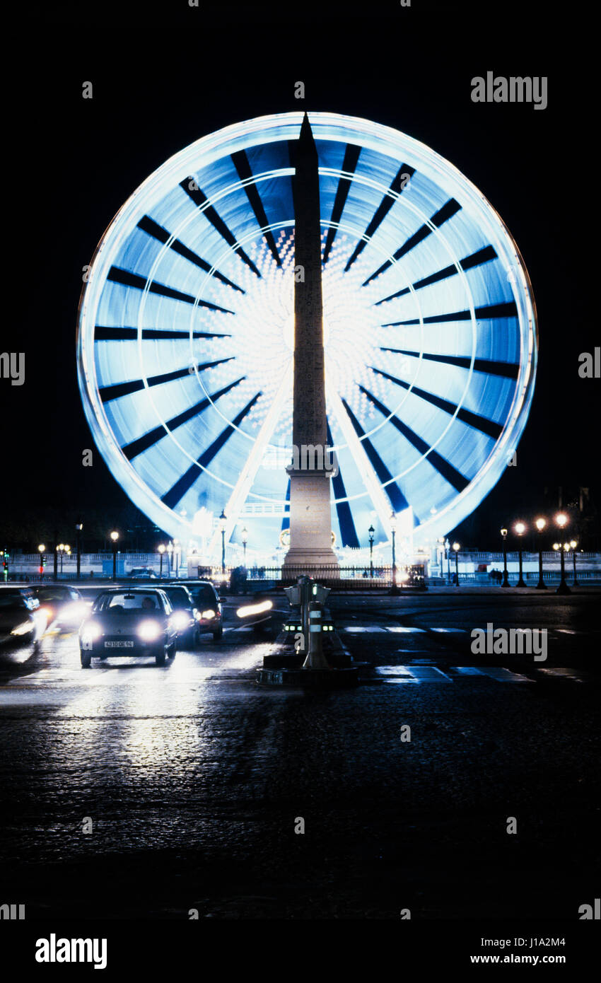 Illuminata Ferris Wheel. Foto Stock