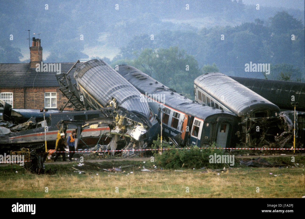 Giunzione Colwich incidente ferroviario in Staffordshire REGNO UNITO 1986 Foto Stock