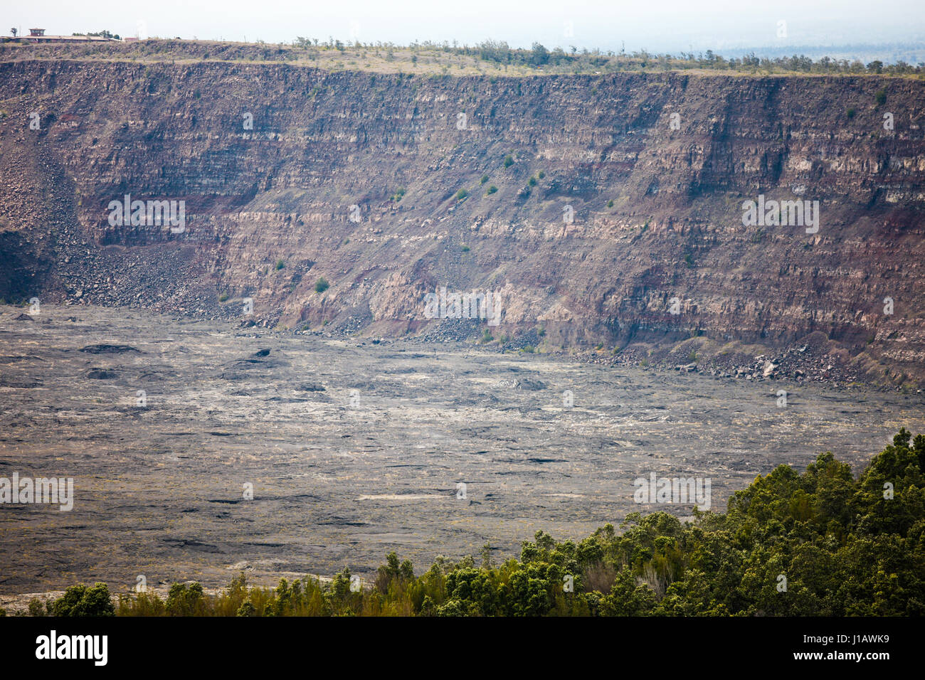 Il Kilauea Caldera, grande cratere vulcanico sulla Big Island delle Hawaii, Foto Stock