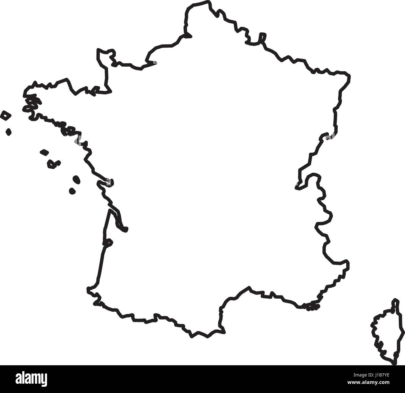 Mappa Francia silhouette Immagine e Vettoriale - Alamy